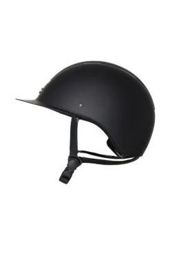 Horze Noir Riding Helmet With Shiny Frame & Sun Visor -Equestrian Supplies 30084 BL 3