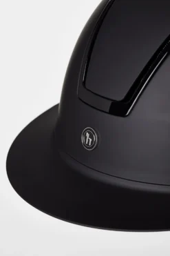 Horze Noir Riding Helmet With Shiny Frame & Sun Visor -Equestrian Supplies 30084 BL 5