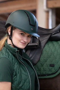 Horze Noir Riding Helmet With Shiny Frame & Sun Visor -Equestrian Supplies 30084 mvgr 07