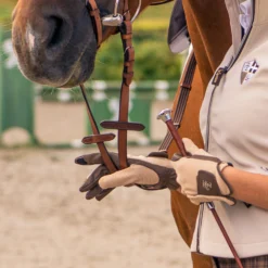 Horze Shona Touch-Screen Riding Gloves -Equestrian Supplies 31408 DBR ALBR 3