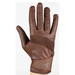 Horze Women's Leather Mesh Riding Gloves -Equestrian Supplies 31697 BR 2