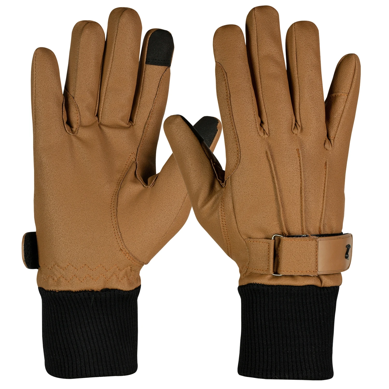 Horze PU Leather Fleece-Lined Riding Gloves 2 Horze PU Leather Fleece-Lined Riding Gloves - Image 2