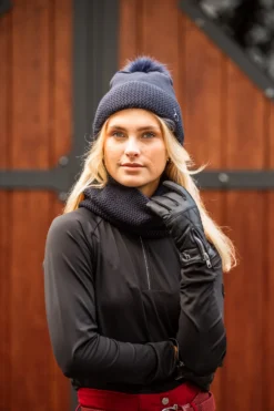 Horze Theresa Women's Vegan Leather Winter Riding Gloves -Equestrian Supplies 31726 bl 05