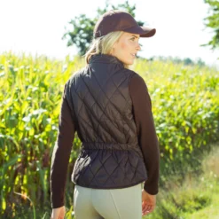 Horze Women's Classic Quilted Riding Vest -Equestrian Supplies 33211 DBR 4