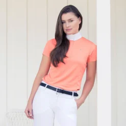 Horze Blaire Women's Short-Sleeved Functional Show Shirt -Equestrian Supplies 33221 FLPI 3