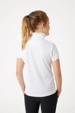Horze Christel Kids Short Sleeve Ruffle Show Shirt -Equestrian Supplies 33527 WH 7