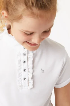 Horze Christel Kids Short Sleeve Ruffle Show Shirt -Equestrian Supplies 33527 WH 8