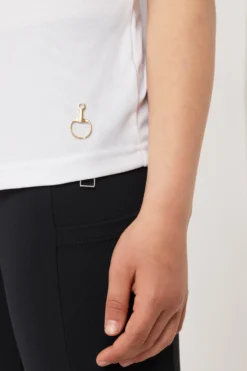 Horze Christel Kids Short Sleeve Ruffle Show Shirt -Equestrian Supplies 33527 WH 9