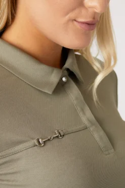 Horze Denise Women's Functional Short Sleeve Polo Shirt -Equestrian Supplies 33528 KDGR 5