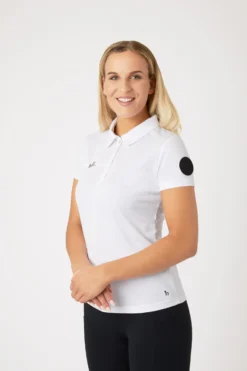 Horze Denise Women's Functional Short Sleeve Polo Shirt -Equestrian Supplies 33528 WH 2