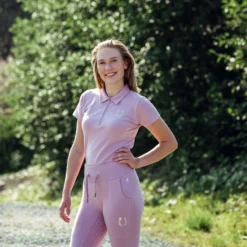 Horze Amy Women's Short Sleeve Cotton Stretch Polo Shirt -Equestrian Supplies 33536 DWPU 4