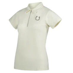 Horze Amy Women's Short Sleeve Cotton Stretch Polo Shirt -Equestrian Supplies 33536 EWH 2
