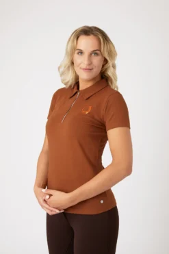 Horze Amy Women's Short Sleeve Cotton Stretch Polo Shirt -Equestrian Supplies 33536 rbbr 02