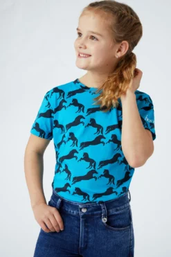 Horze Micky Kids Printed Organic Cotton T-Shirt -Equestrian Supplies 33567 hwb 03