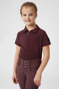 Horze Tiana Kids Polo Shirt With Short Sleeves -Equestrian Supplies 33574 rmbu 03