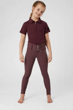Horze Tiana Kids Polo Shirt With Short Sleeves -Equestrian Supplies 33574 rmbu 04