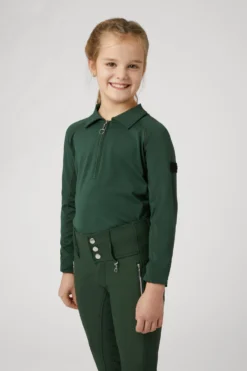 Horze Tiana Kids Polo Shirt With Long Sleeves -Equestrian Supplies 33576 MVGR 3