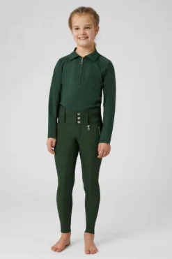 Horze Tiana Kids Polo Shirt With Long Sleeves -Equestrian Supplies 33576 MVGR 4
