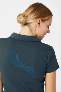 Horze Kia Women's Jersey Polo Shirt With Back Print -Equestrian Supplies 33579 RPB 6