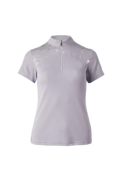 Horze Kaitlin Women's Training/Show Shirt With Short Sleeves And Flower Detail -Equestrian Supplies 33585 OHPU 1