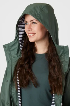 Horze Dania Women's PU Rain Coat With Jersey Lining -Equestrian Supplies 33607 CLGR 5