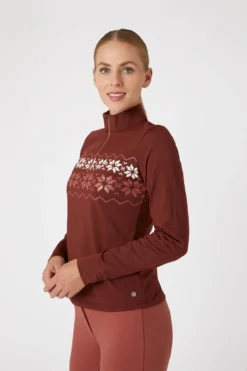 Horze Emily Training Shirt With Snowflake Print -Equestrian Supplies 33724 rrbr 02