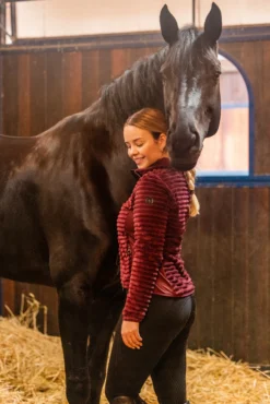 Horze Della Women's Striped Fleece Riding Riding Jacket -Equestrian Supplies 33742 245 07