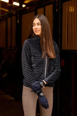 Horze Della Women's Striped Fleece Riding Riding Jacket -Equestrian Supplies 33742 590 07