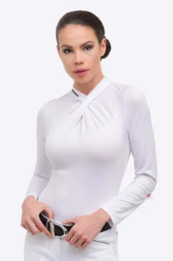 Cavalliera Rose Gold Chic Women's Long Sleeve Show Shirt -Equestrian Supplies 341025 WH 3