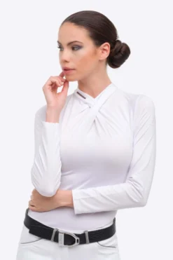 Cavalliera Rose Gold Chic Women's Long Sleeve Show Shirt -Equestrian Supplies 341025 WH 5