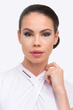 Cavalliera Rose Gold Chic Women's Long Sleeve Show Shirt -Equestrian Supplies 341025 WH 6