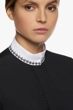 Cavalleria Toscana Women's Pleated Longsleeve Competition Shirt -Equestrian Supplies 341454 BL 4