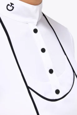 Cavalleria Toscana Tech Jersey Piqué Women's Longsleeve Competition Shirt -Equestrian Supplies 341455 WH 4