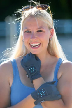 RSL Ascona Riding Gloves With Glitter Stones 10 RSL Ascona Riding Gloves With Glitter Stones -Equestrian Supplies 343662 DB 02