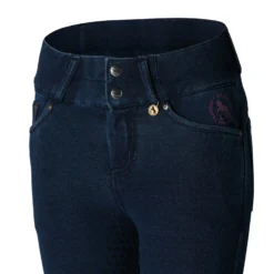 Horze Kacy Kids Denim Thermo Full Seat Breeches -Equestrian Supplies 36063 DB 3