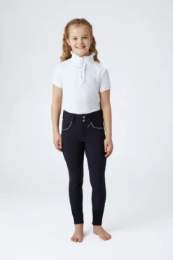 Horze Aubrey Kid's High Waist Breeches With Silicone Full Seat -Equestrian Supplies 36084 vdb 03