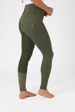 Horze Tara Women's High Waist Breeches With Leather Full Seat -Equestrian Supplies 36093 BKGR 2