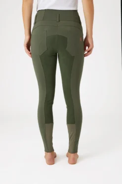 Horze Tara Women's High Waist Breeches With Leather Full Seat -Equestrian Supplies 36093 BKGR 4
