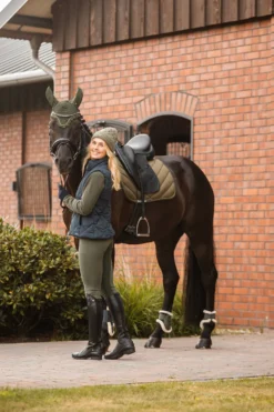 Horze Tara Women's High Waist Breeches With Leather Full Seat -Equestrian Supplies 36093 bkgr 08