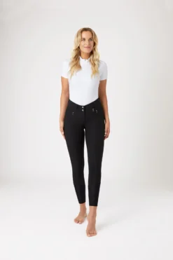 Horze Angelina Women's Lightweight Stretch Leather Knee Patch Breeches 20 Horze Angelina Women's Lightweight Stretch Leather Knee Patch Breeches -Equestrian Supplies 36618 BL 3