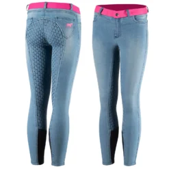 Horze Poppy Kids Denim Silicone Full Seat Breeches