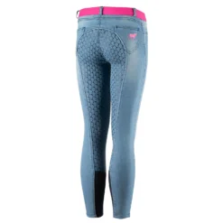 Horze Poppy Kids Denim Silicone Full Seat Breeches -Equestrian Supplies 36657 LDB FDPI 3