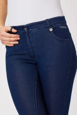 Horze Delia Women's Denim Silicone Full Seat Breeches -Equestrian Supplies 36697 DNB 5