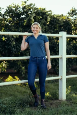 Horze Delia Women's Denim Silicone Full Seat Breeches -Equestrian Supplies 36697 DNB 8