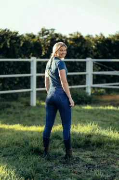 Horze Delia Women's Denim Silicone Full Seat Breeches -Equestrian Supplies 36697 DNB 9