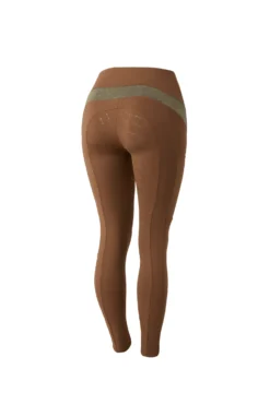 Horze Sagira Women's Silicone Full Seat Riding Tights With Gold Detail