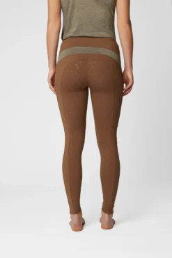 Horze Sagira Women's Silicone Full Seat Riding Tights With Gold Detail -Equestrian Supplies 36701 BDBR 4
