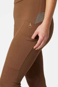 Horze Sagira Women's Silicone Full Seat Riding Tights With Gold Detail -Equestrian Supplies 36701 BDBR 5