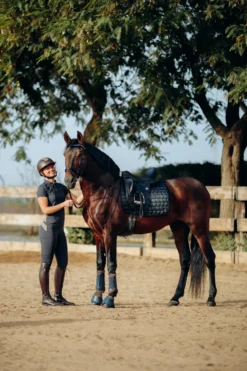 Horze Sagira Women's Silicone Full Seat Riding Tights With Gold Detail -Equestrian Supplies 36701 VDB 9