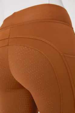 Horze Active Women's Full Grip Winter Riding Tights With Phone Pocket -Equestrian Supplies 36780 cfbr 06